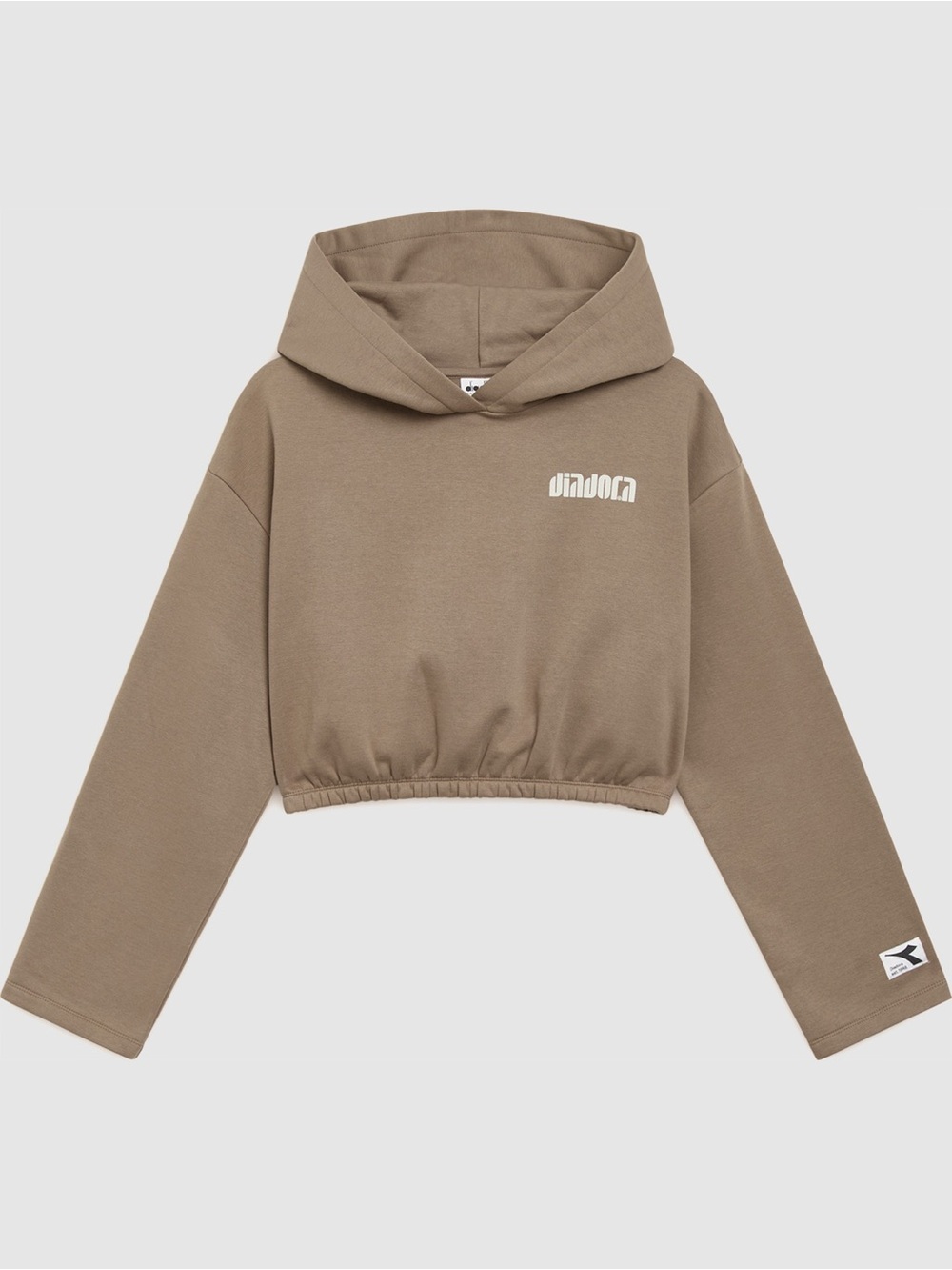 Diadora Taupe Hoodie with White Logo Tag